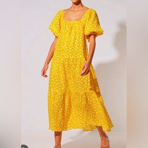 Summer look Solid and Striped linen dress